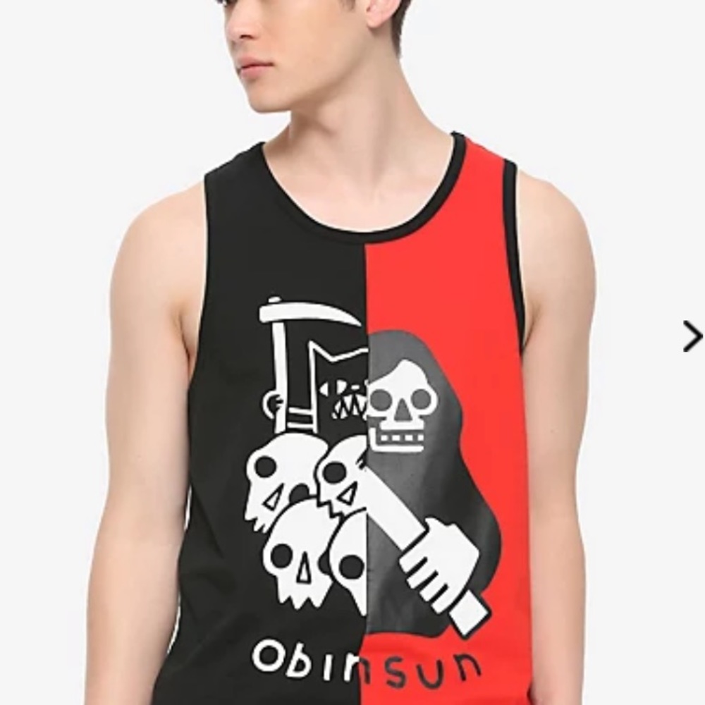 NWT gothic red/black cat & reaper tank